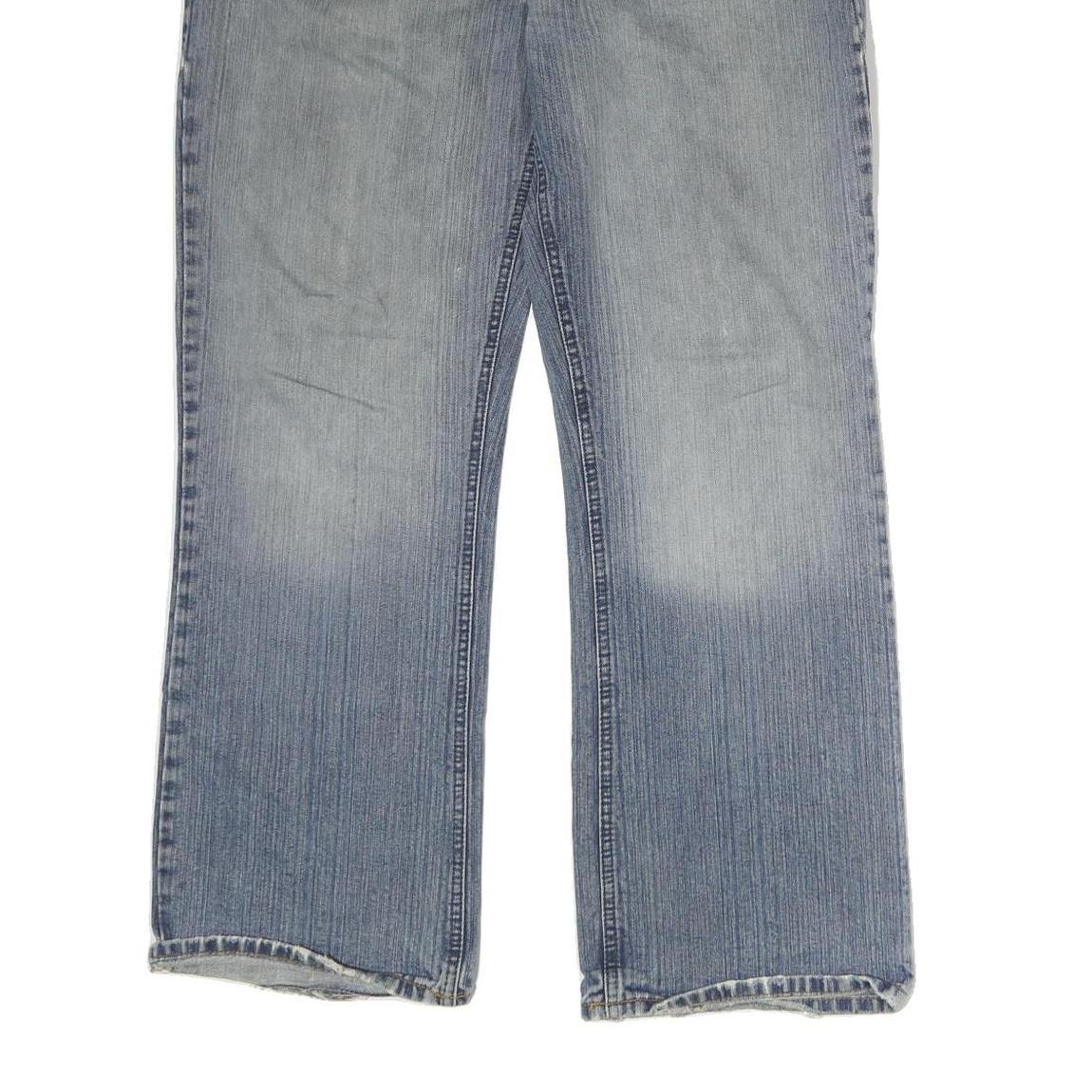 IDENTIC Mens Light Blue Regular Fit Straight Leg Denim Jeans W36 L31 Zip Closure