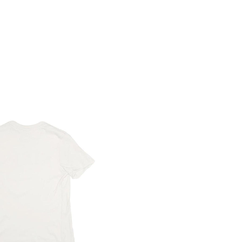 NIKE Womens White Graphic T-Shirt S Short Sleeve Crew Neck Cotton Blend Casual