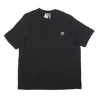 ADIDAS Mens Black Graphic T-Shirt 2XL Short Sleeve Crew Neck Classic Cotton