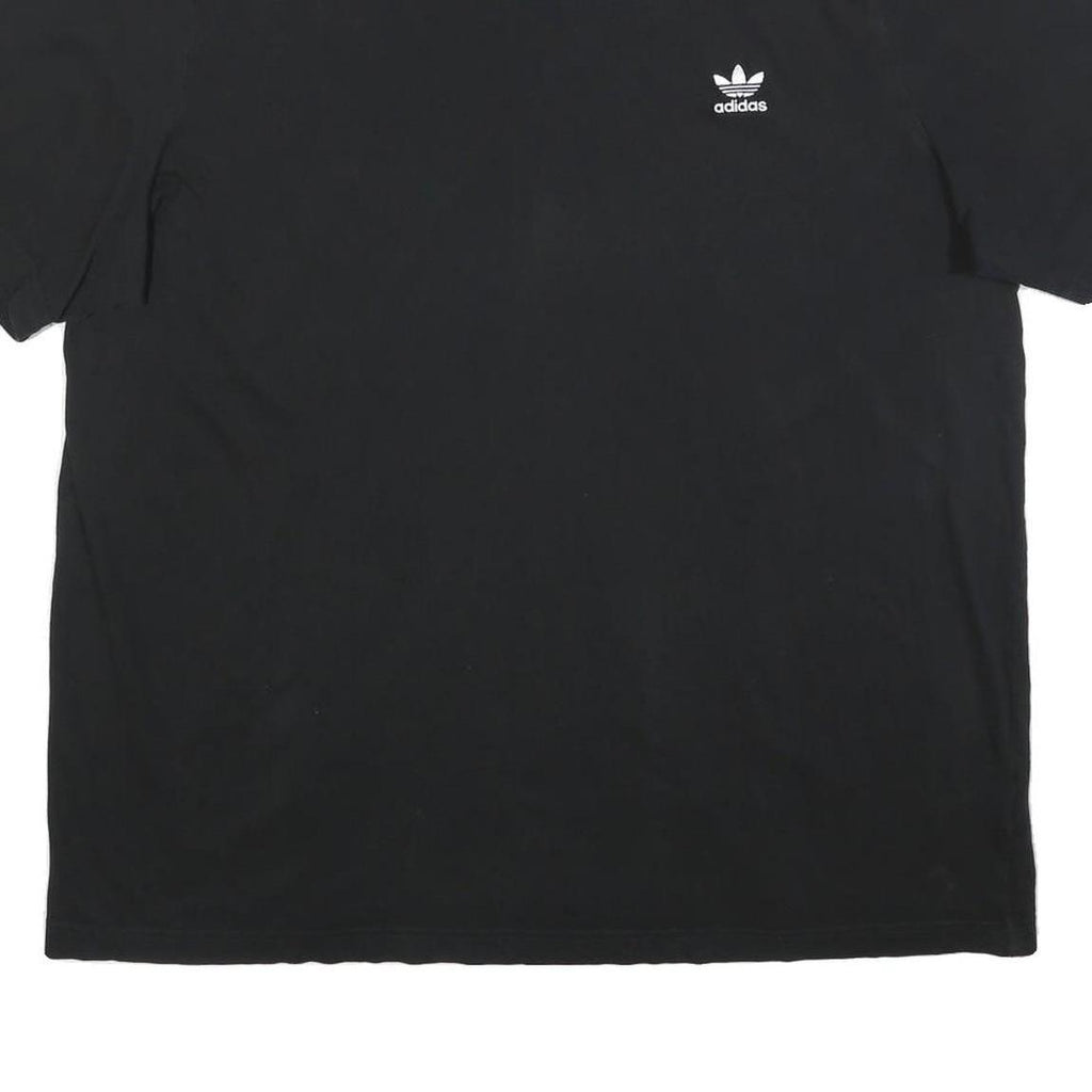 ADIDAS Mens Black Graphic T-Shirt 2XL Short Sleeve Crew Neck Classic Cotton