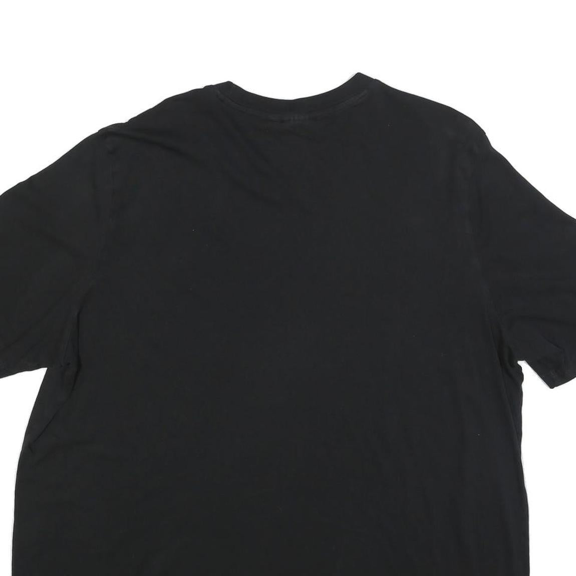 ADIDAS Mens Black Graphic T-Shirt 2XL Short Sleeve Crew Neck Classic Cotton