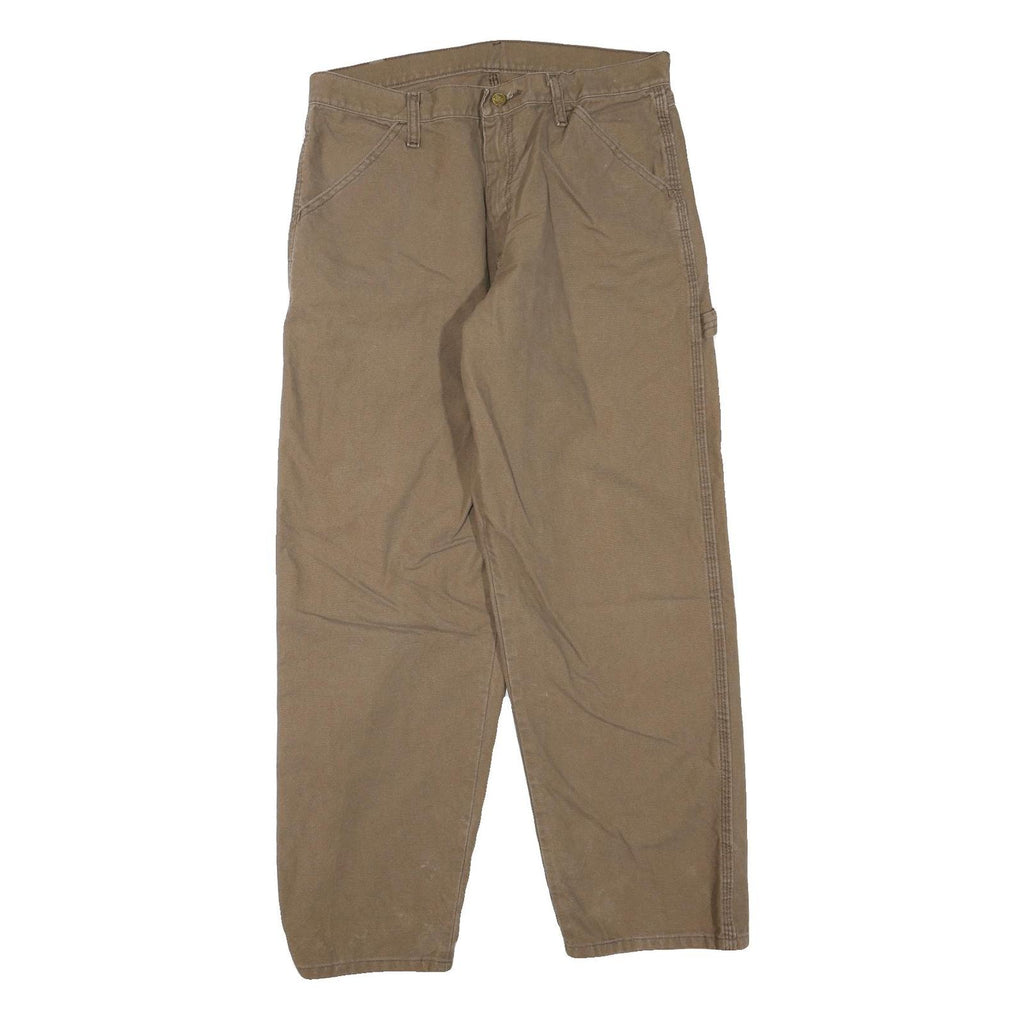 DICKIES Mens Jeans Regular Straight Denim Beige W32 L30 Workwear Zip Closure