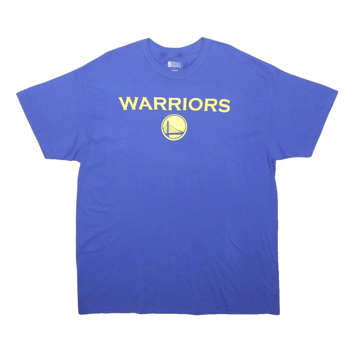 NBA Mens Blue Warriors Graphic T-Shirt XL Short Sleeve Crew Neck Cotton Blend