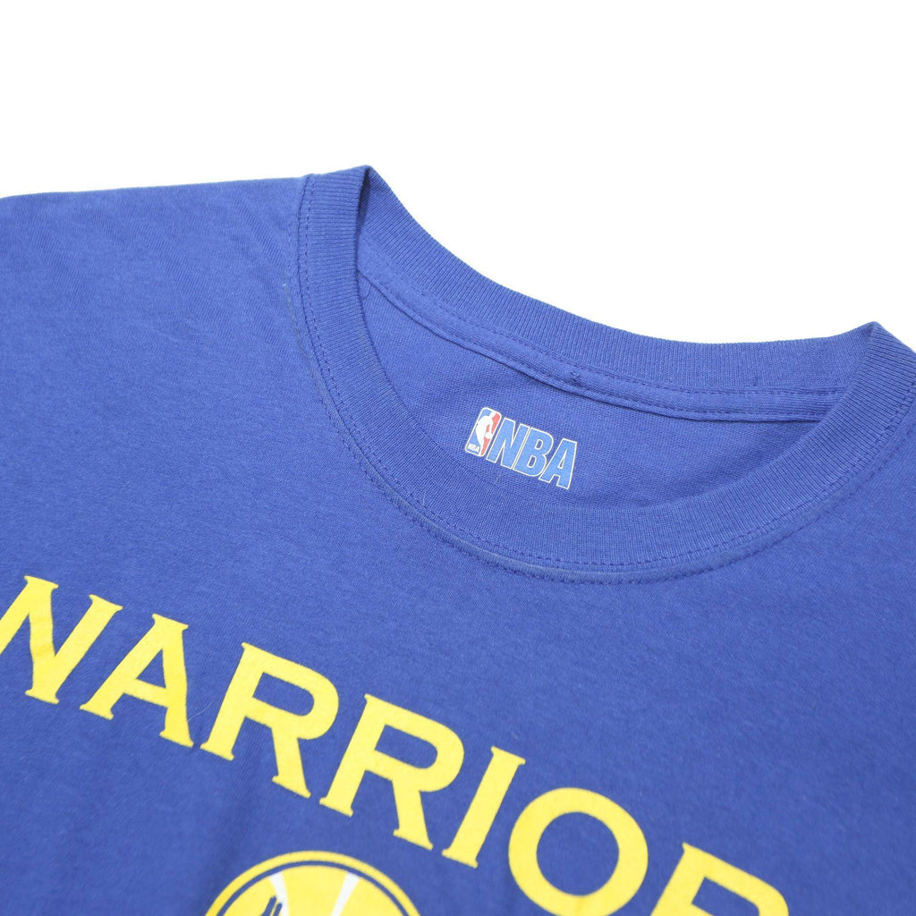NBA Mens Blue Warriors Graphic T-Shirt XL Short Sleeve Crew Neck Cotton Blend