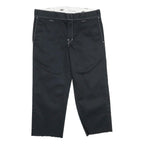 DICKIES Mens Slim Black Trousers W34 L25 Workwear Zip Closure Classic Straight