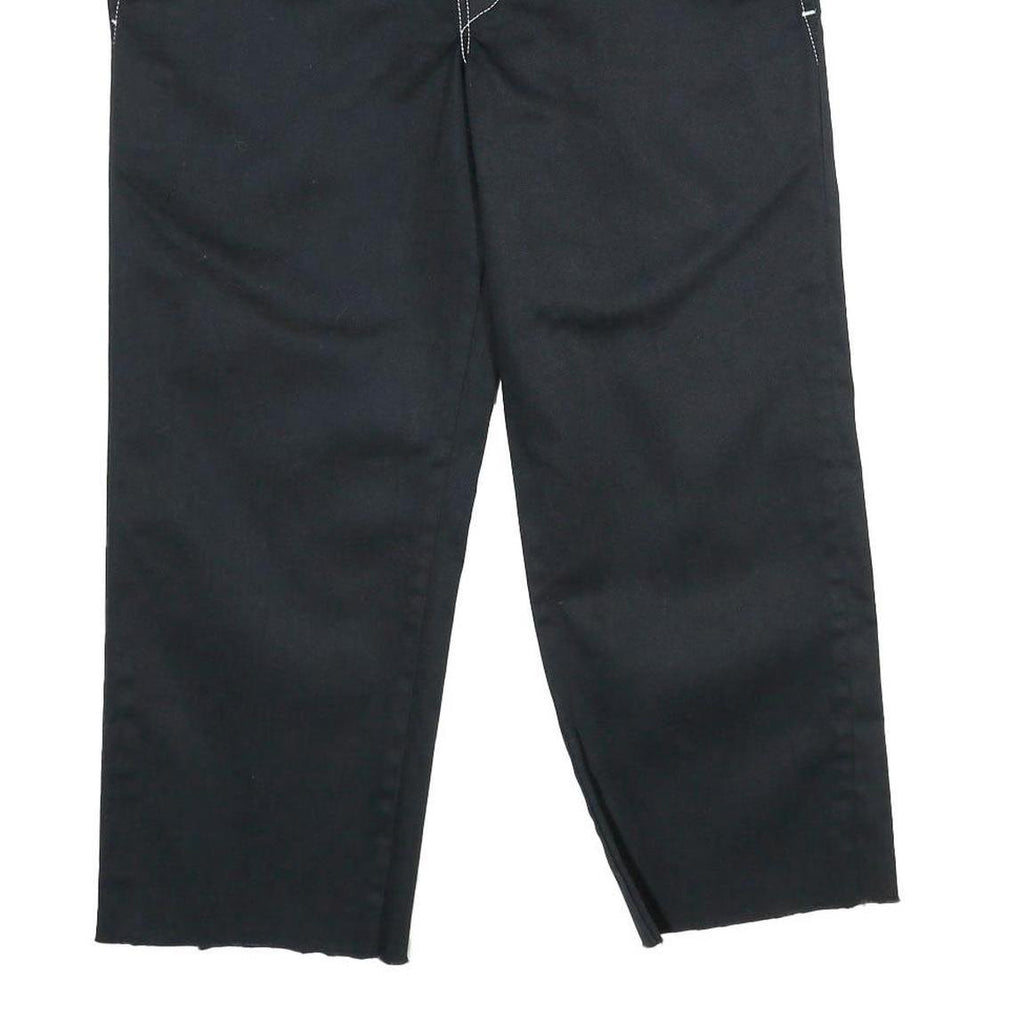 DICKIES Mens Slim Black Trousers W34 L25 Workwear Zip Closure Classic Straight