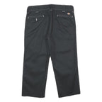 DICKIES Mens Slim Black Trousers W34 L25 Workwear Zip Closure Classic Straight