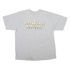 REEBOK Mens Grey Pittsburgh Steelers Football Graphic T-Shirt XL Crew Neck Short