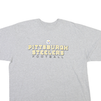 REEBOK Mens Grey Pittsburgh Steelers Football Graphic T-Shirt XL Crew Neck Short