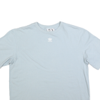 ADIDAS Womens Blue T-Shirt UK 10 Short Sleeve Crew Neck Logo Casual
