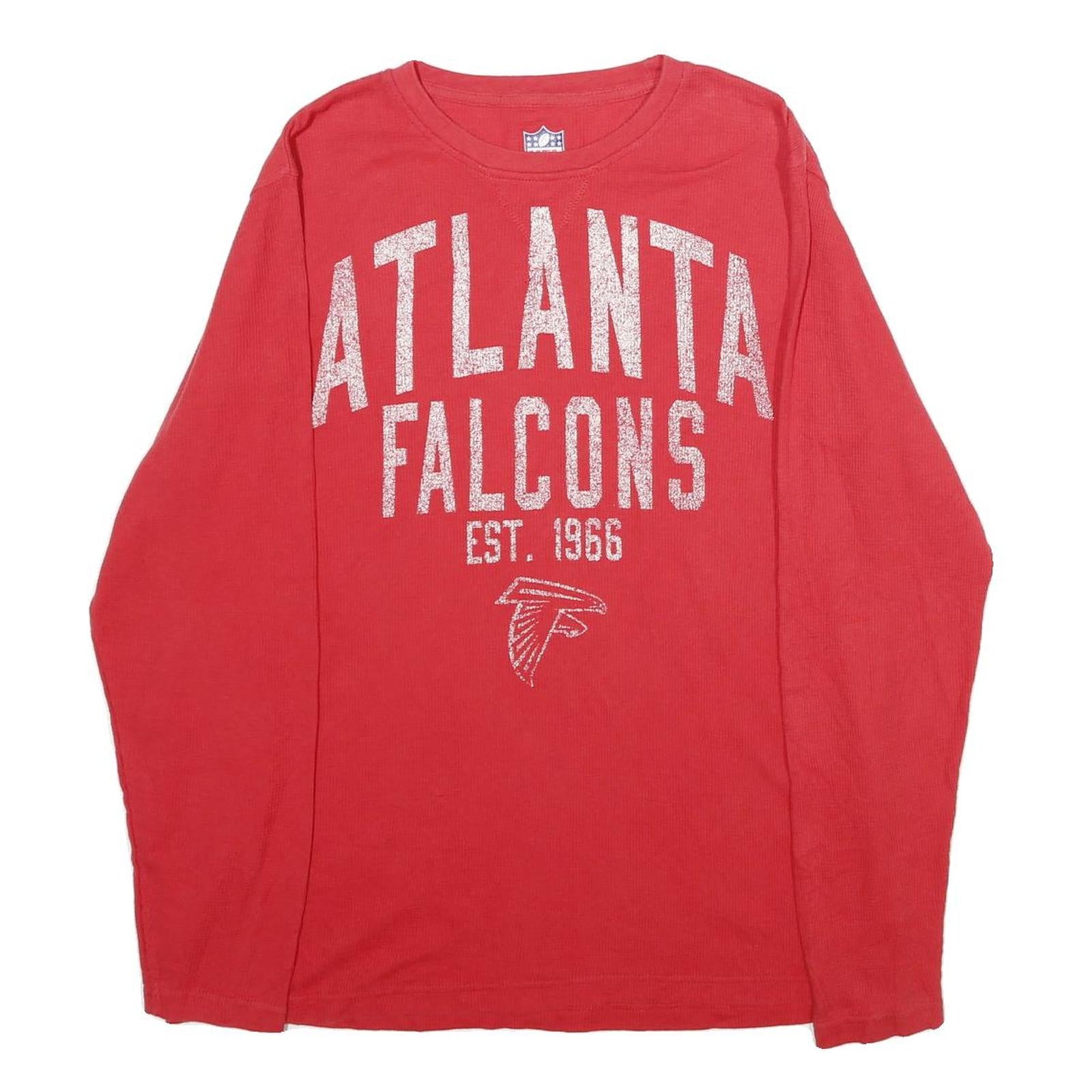 NFL Mens Red Atlanta Falcons Football Shirt Long Sleeve Crew Neck M