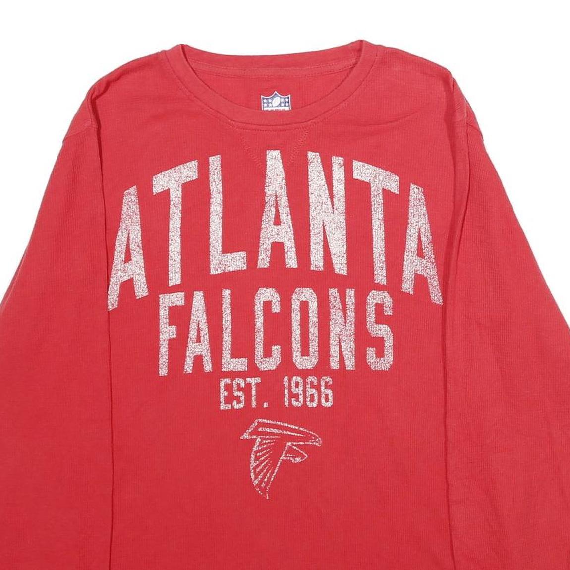 NFL Mens Red Atlanta Falcons Football Shirt Long Sleeve Crew Neck M