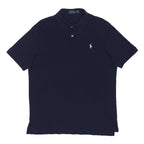 POLO RALPH LAUREN Mens Navy Blue Short Sleeve Classic Polo Shirt M Cotton Blend