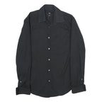 BOSS HUGO BOSS Mens Black Cotton Shirt S Button Collar Long Sleeve Formal