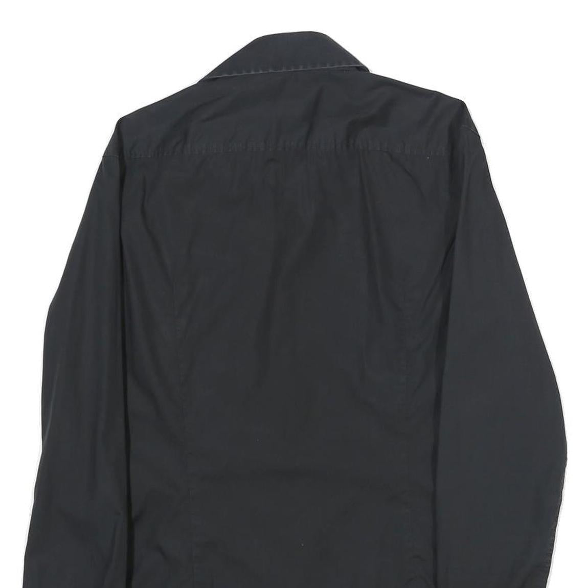 BOSS HUGO BOSS Mens Black Cotton Shirt S Button Collar Long Sleeve Formal