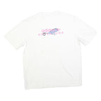 ADIDAS Womens White Adventure Graphic T-Shirt L Short Sleeve Crew Neck Cotton