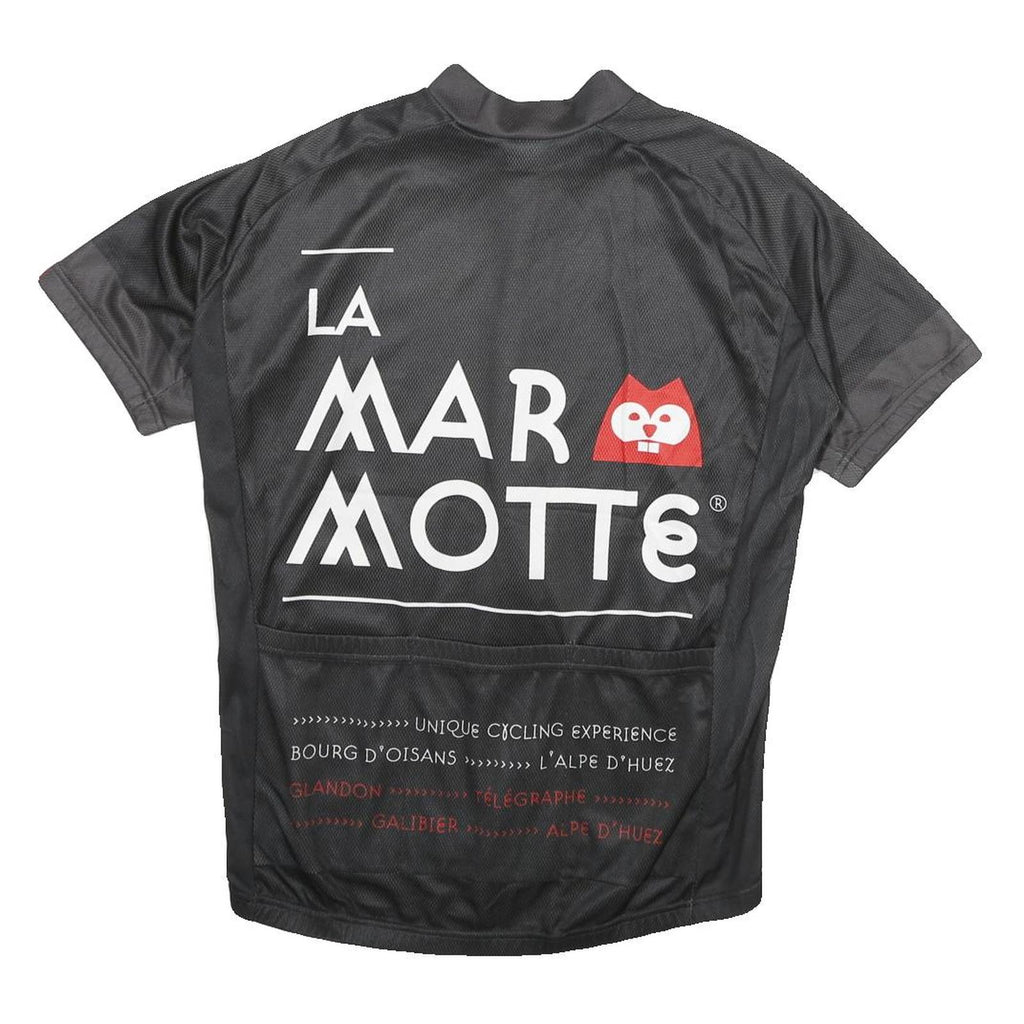 DMTEX Mens Black Cycling Jersey M Short Sleeve Round Neck Sports Print