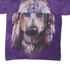 THE MOUNTAIN Mens Purple Graphic T-Shirt M Short Sleeve Crew Neck Tie Dye Peace