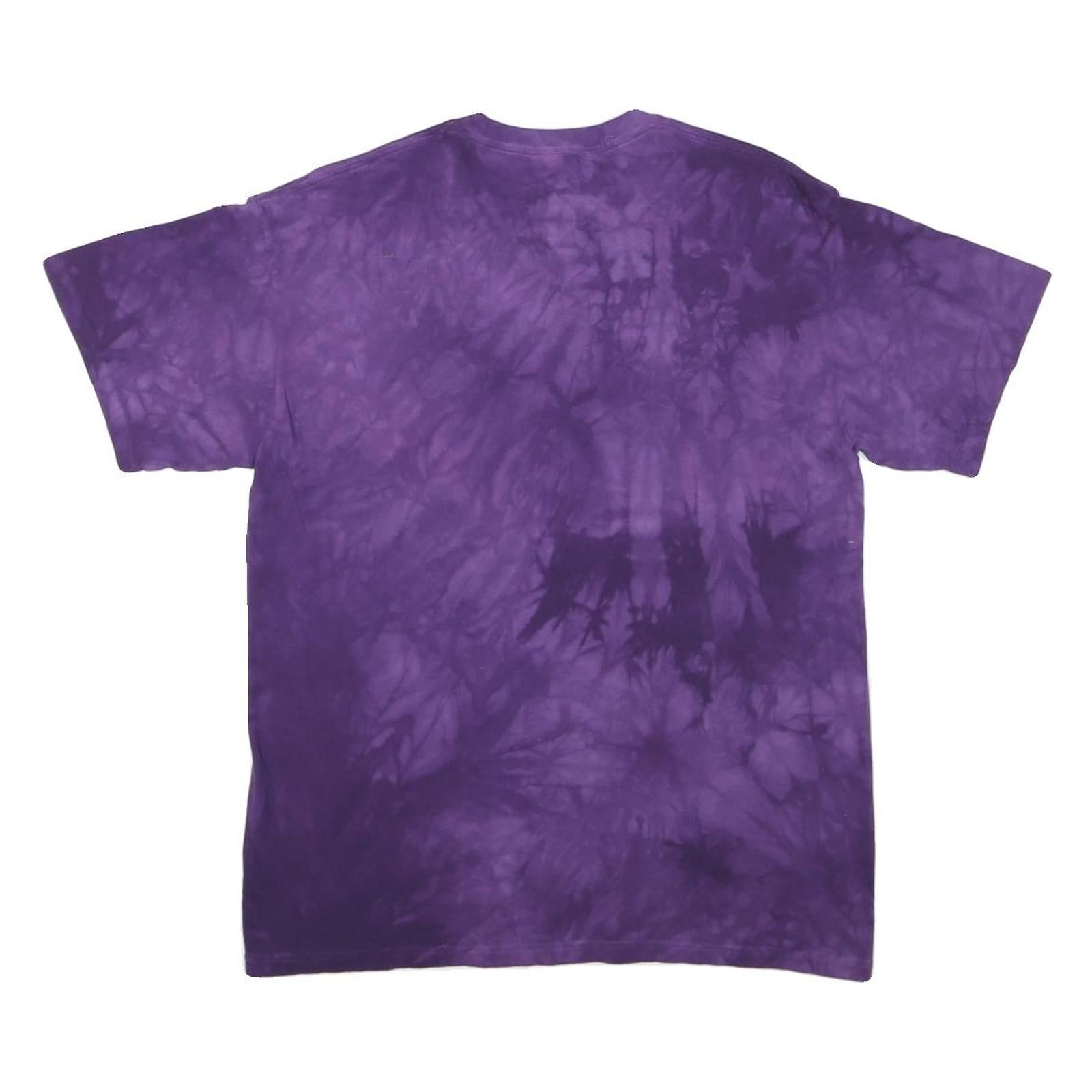 THE MOUNTAIN Mens Purple Graphic T-Shirt M Short Sleeve Crew Neck Tie Dye Peace