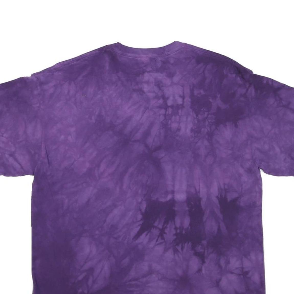 THE MOUNTAIN Mens Purple Graphic T-Shirt M Short Sleeve Crew Neck Tie Dye Peace