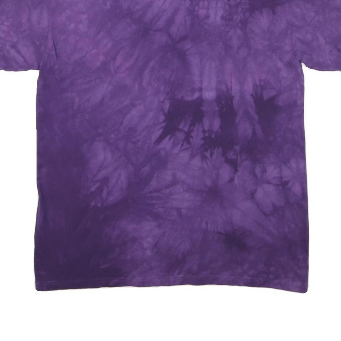 THE MOUNTAIN Mens Purple Graphic T-Shirt M Short Sleeve Crew Neck Tie Dye Peace