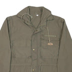 FISPO Mens Green Zip Jacket L Polyester Blend Outdoor Utility Classic Fit