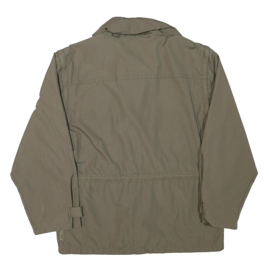 FISPO Mens Green Zip Jacket L Polyester Blend Outdoor Utility Classic Fit