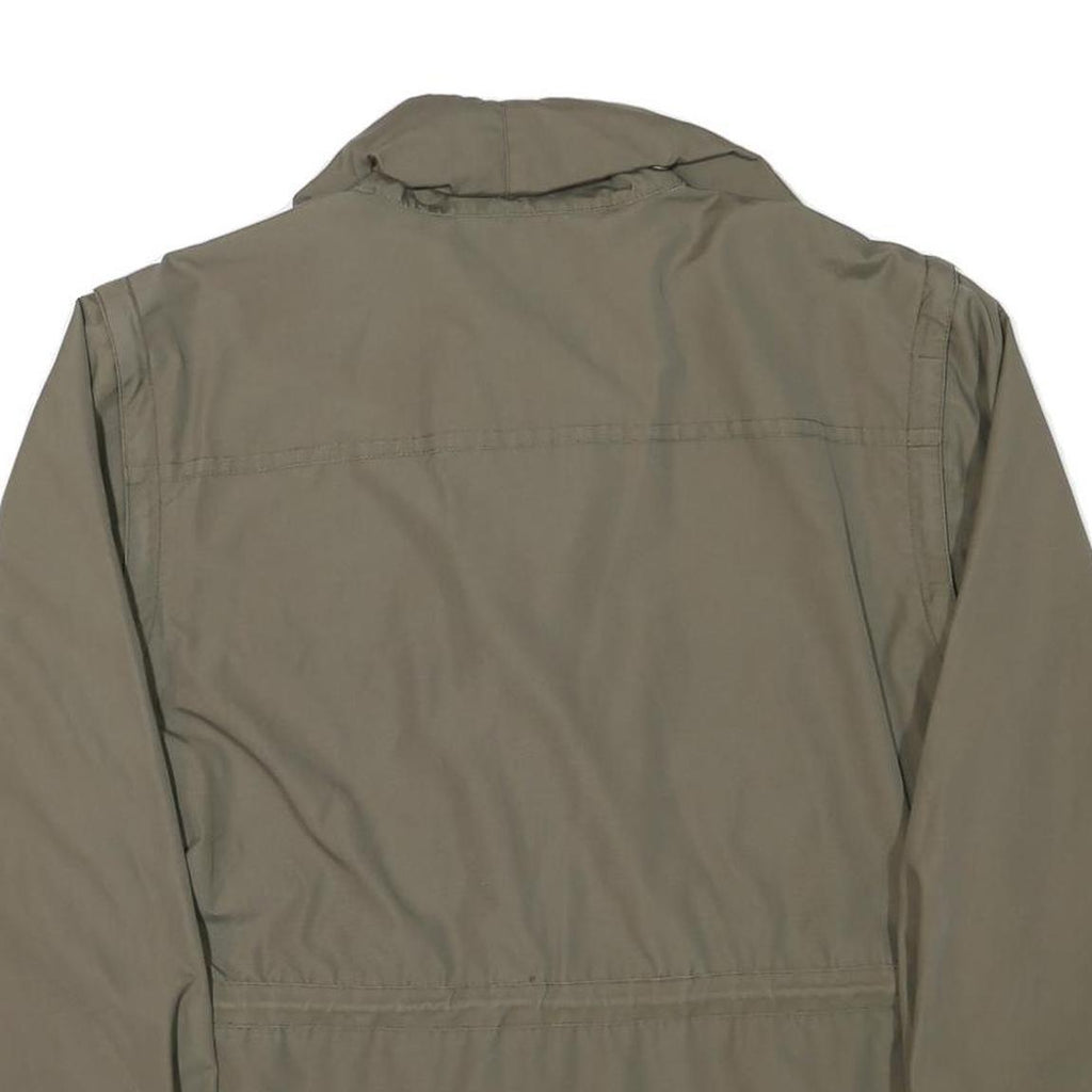 FISPO Mens Green Zip Jacket L Polyester Blend Outdoor Utility Classic Fit