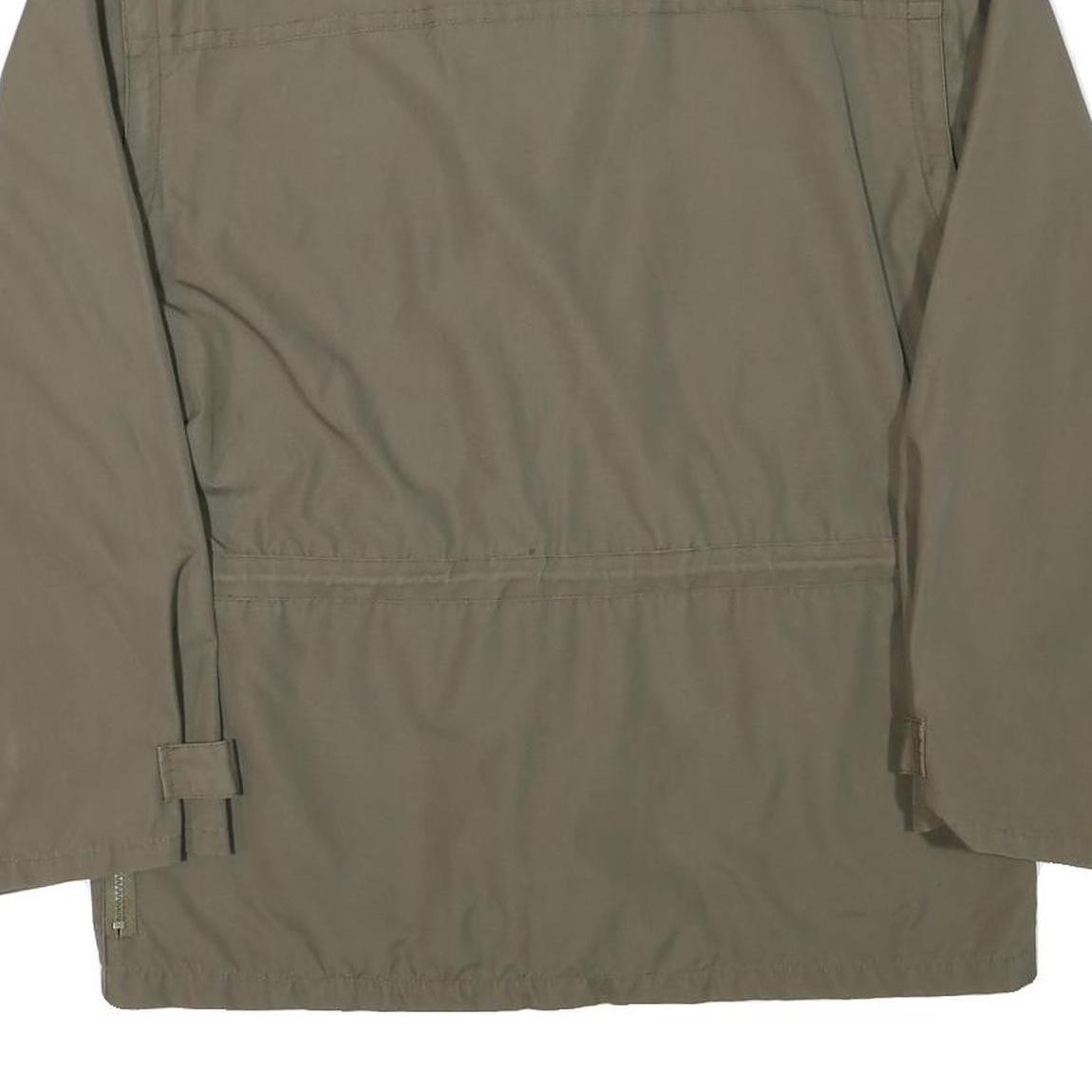 FISPO Mens Green Zip Jacket L Polyester Blend Outdoor Utility Classic Fit