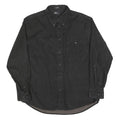 MARC EDWARDS Mens Black Casual Cotton Blend Shirt L Button-Down Pocket Long