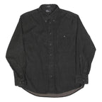 MARC EDWARDS Mens Black Casual Cotton Blend Shirt L Button-Down Pocket Long