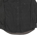 MARC EDWARDS Mens Black Casual Cotton Blend Shirt L Button-Down Pocket Long