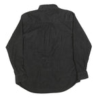 MARC EDWARDS Mens Black Casual Cotton Blend Shirt L Button-Down Pocket Long