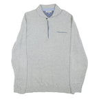 TED BAKER Mens Grey Long Sleeve Plain M Polo Shirt Cotton Blend Casual