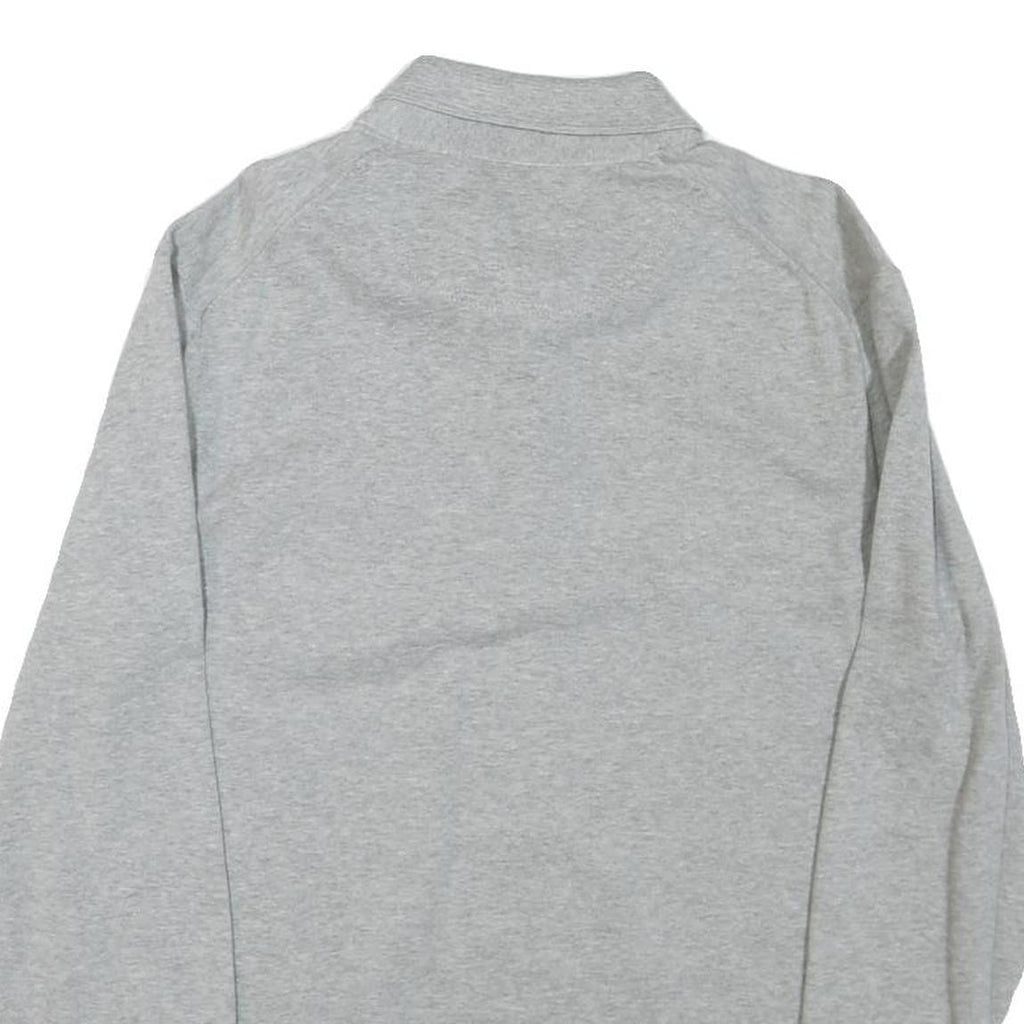 TED BAKER Mens Grey Long Sleeve Plain M Polo Shirt Cotton Blend Casual