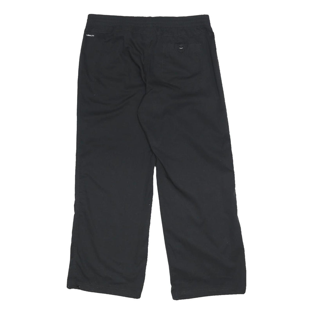 ADIDAS Womens Polyester Blend Black Relaxed Drawstring Trousers W34 L29