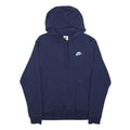NIKE Mens Navy Blue Hoodie S Cotton Blend Pullover Sports Casual
