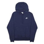 NIKE Mens Navy Blue Hoodie S Cotton Blend Pullover Sports Casual