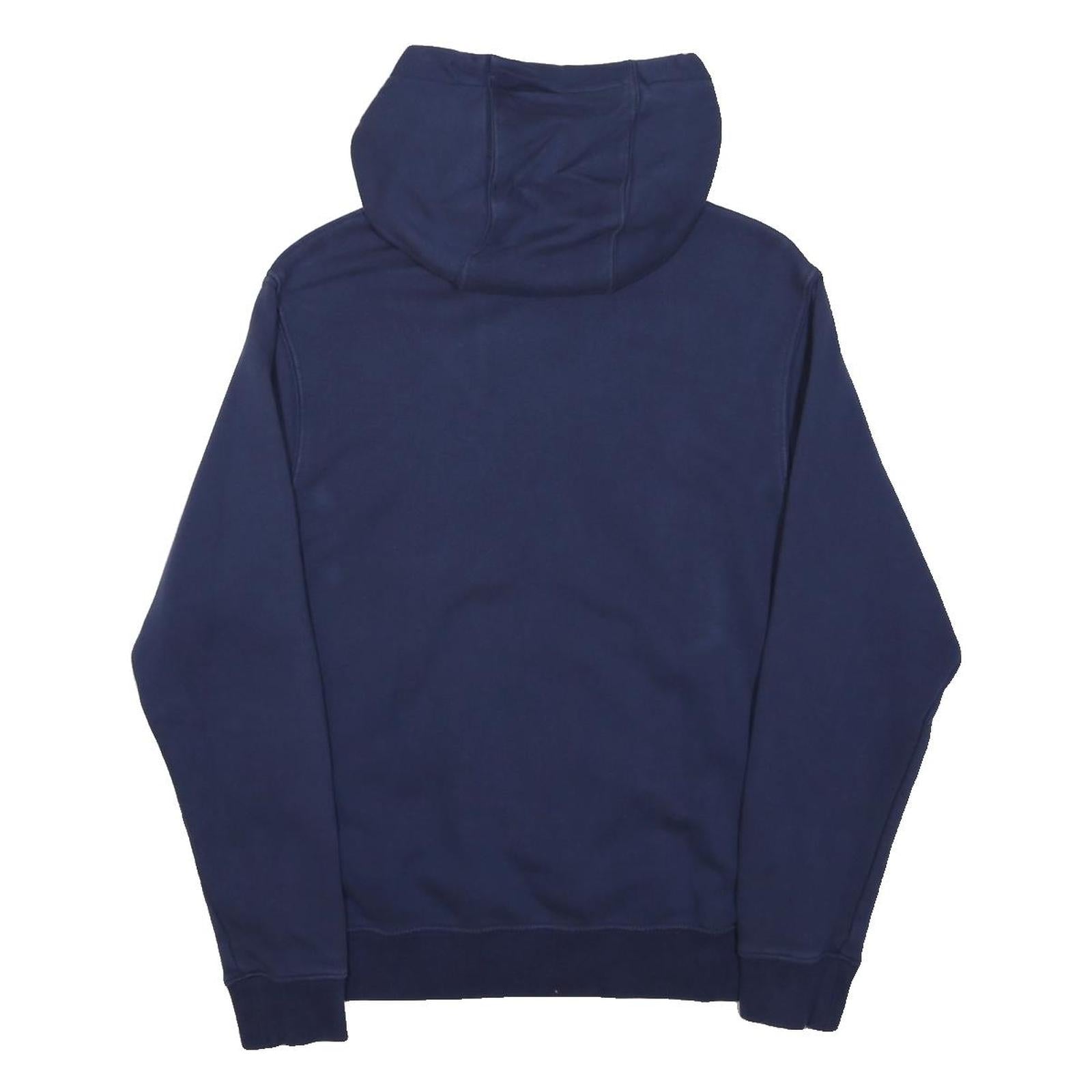 NIKE Mens Navy Blue Hoodie S Cotton Blend Pullover Sports Casual