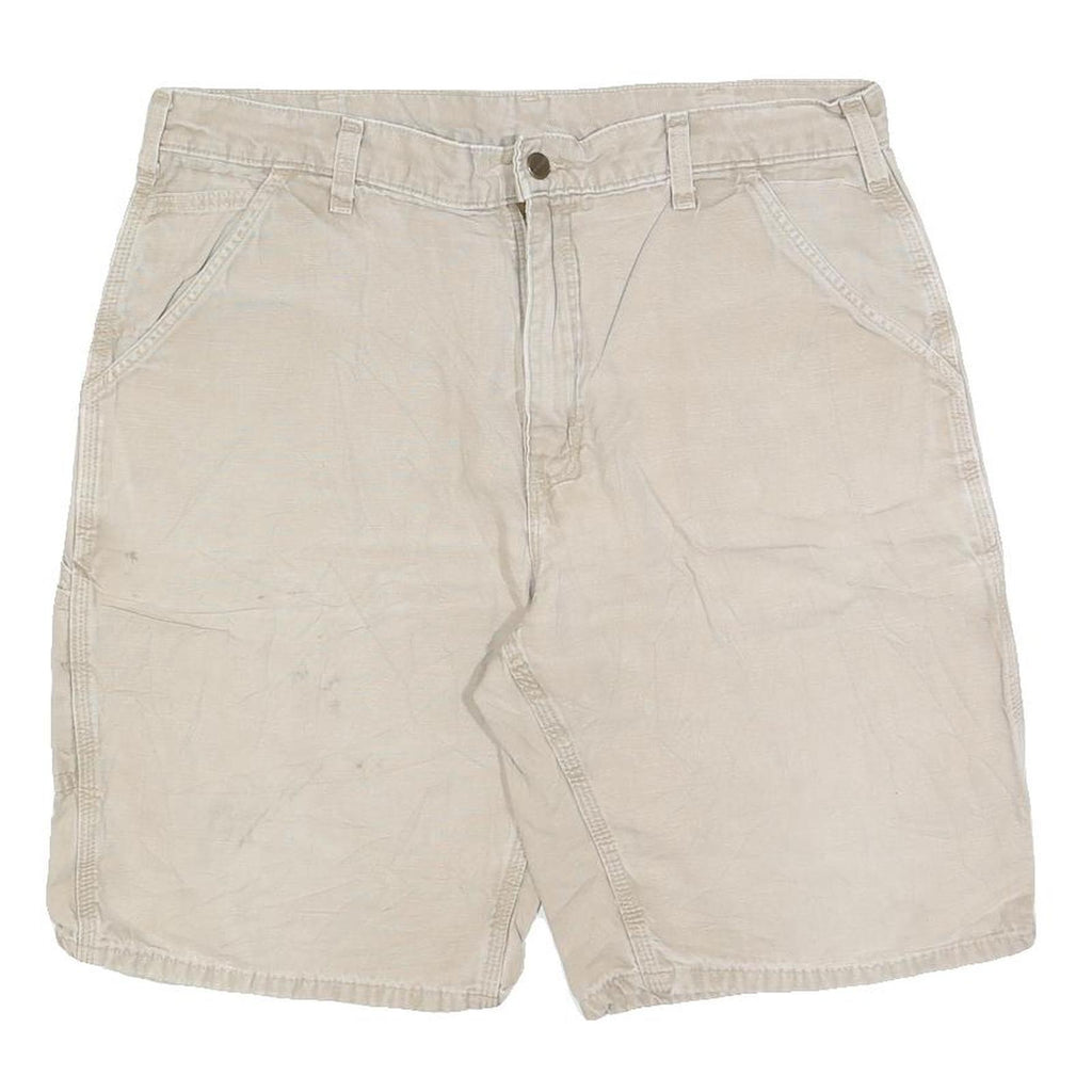 CARHARTT Mens Shorts Beige Casual Cotton Blend L W36 Workwear Relaxed