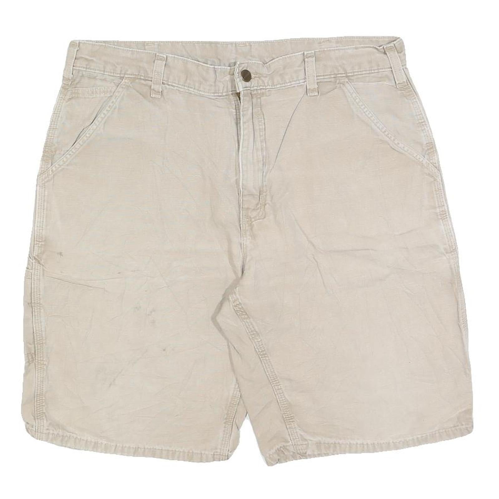 CARHARTT Mens Shorts Beige Casual Cotton Blend L W36 Workwear Relaxed