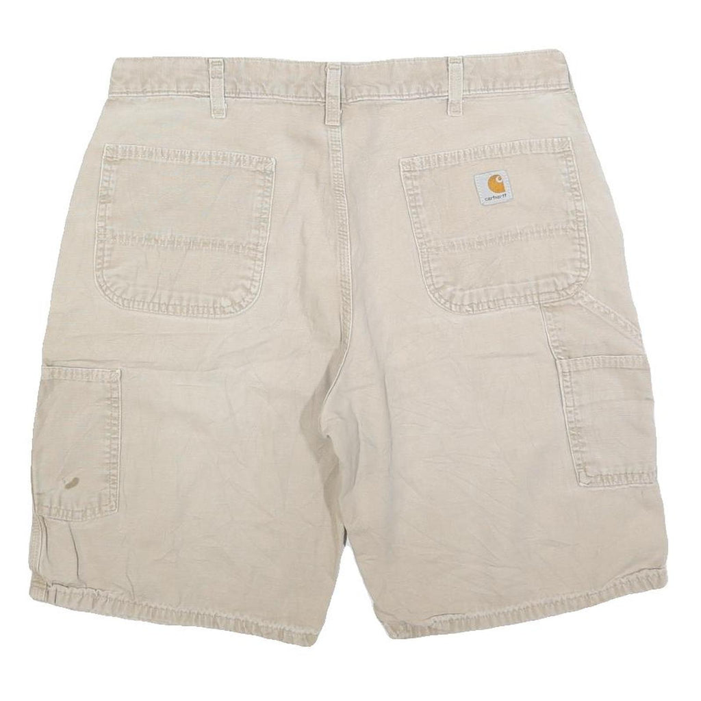 CARHARTT Mens Shorts Beige Casual Cotton Blend L W36 Workwear Relaxed