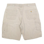 CARHARTT Mens Shorts Beige Casual Cotton Blend L W36 Workwear Relaxed