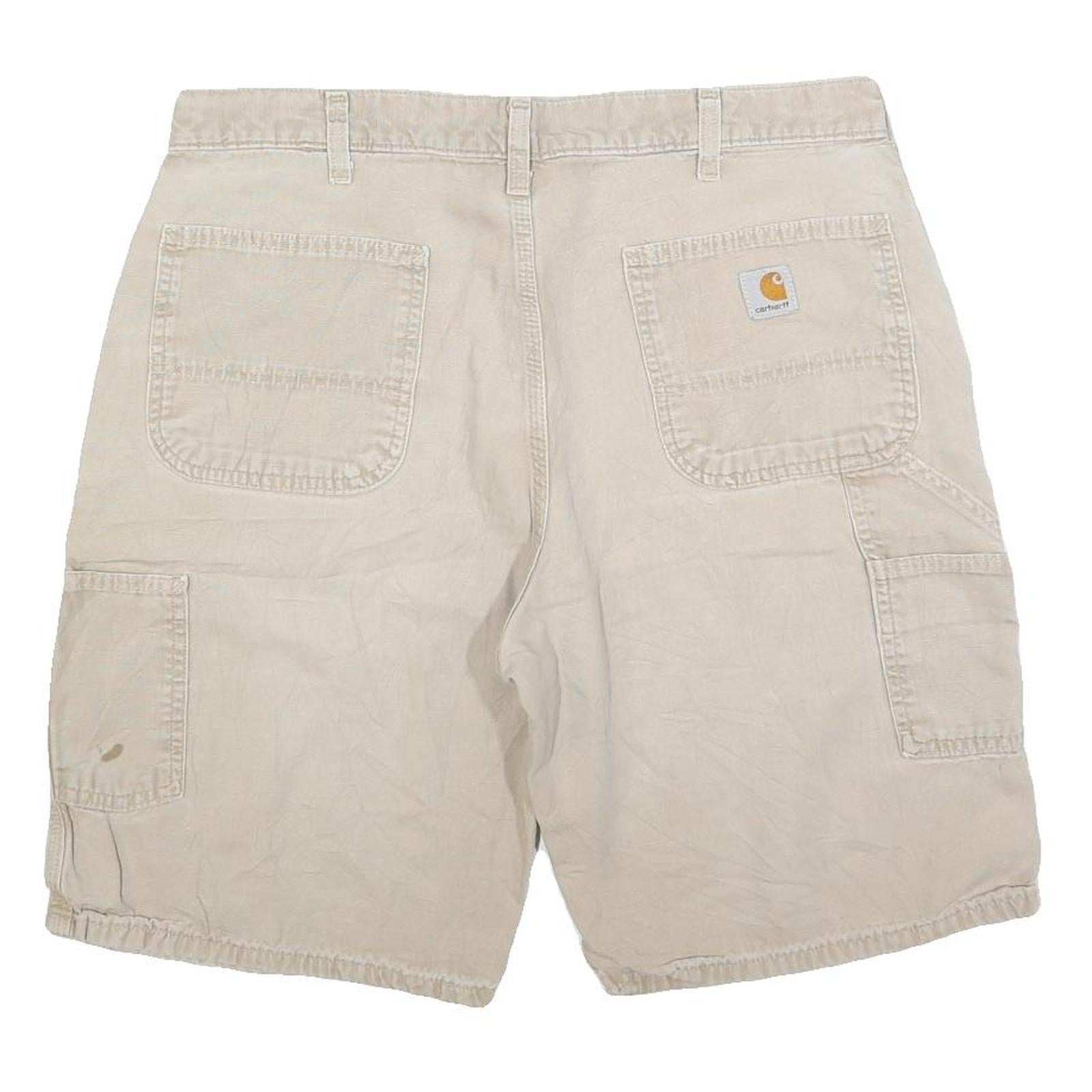 CARHARTT Mens Shorts Beige Casual Cotton Blend L W36 Workwear Relaxed