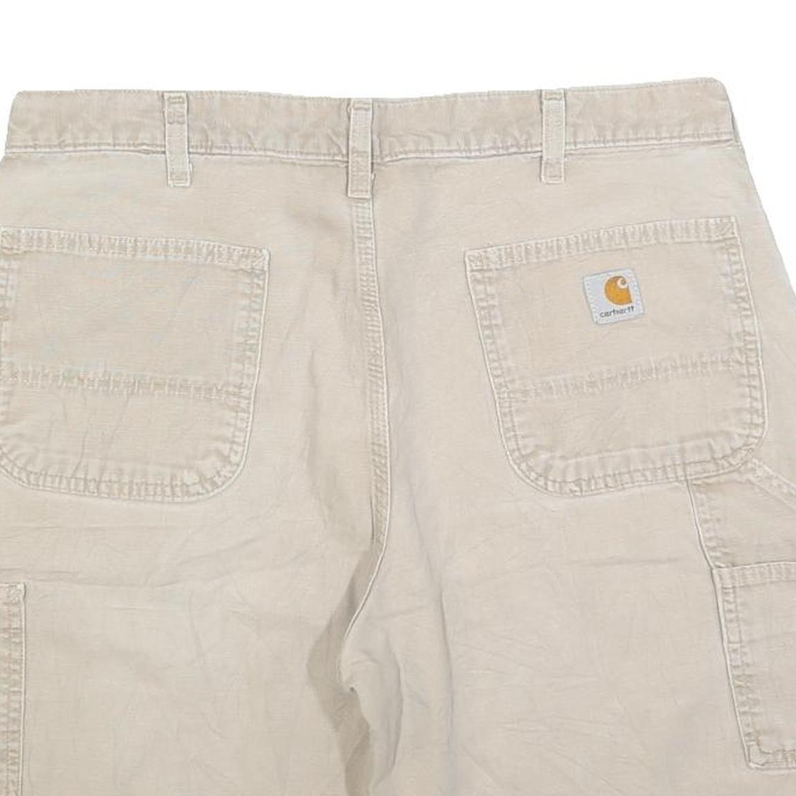 CARHARTT Mens Shorts Beige Casual Cotton Blend L W36 Workwear Relaxed