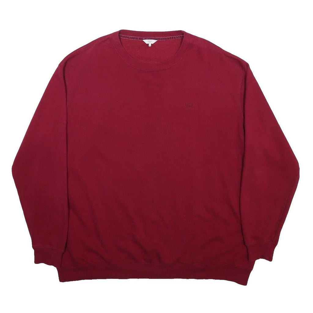 COTTON TRADERS Mens Maroon Sweatshirt Crew Neck 4XL Cotton Blend Pullover
