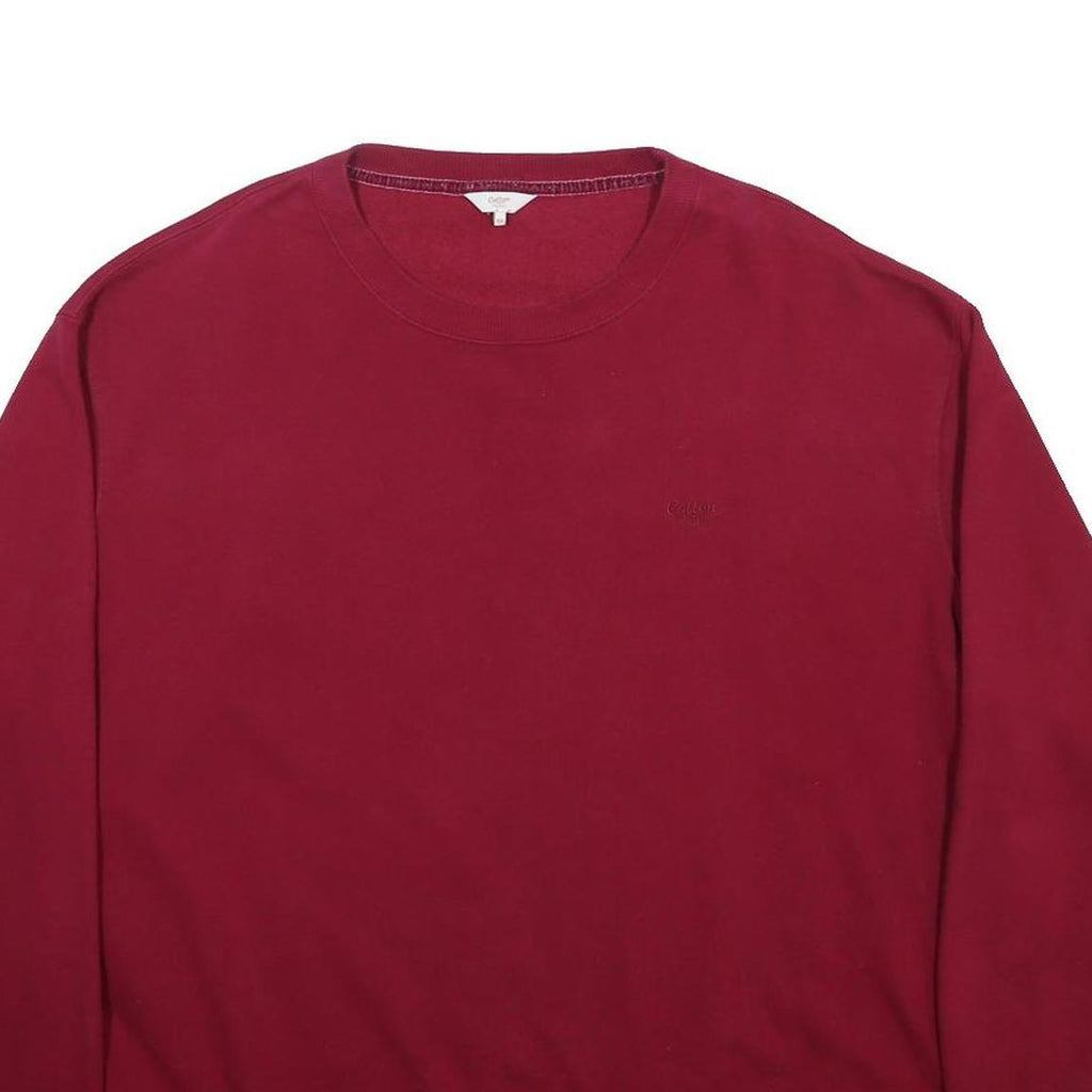 COTTON TRADERS Mens Maroon Sweatshirt Crew Neck 4XL Cotton Blend Pullover