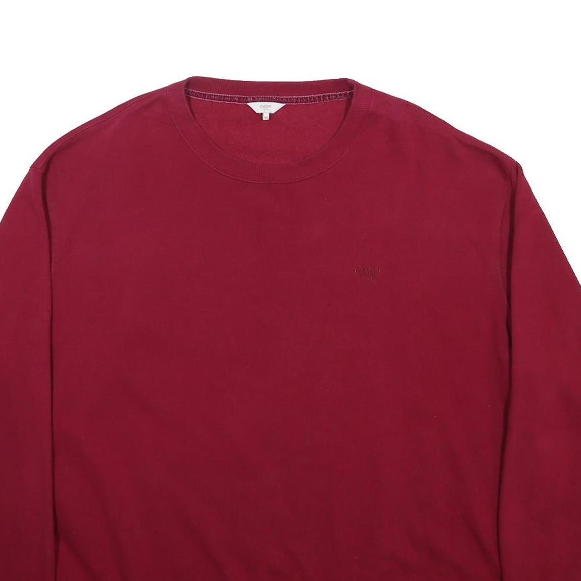 COTTON TRADERS Mens Maroon Sweatshirt Crew Neck 4XL Cotton Blend Pullover
