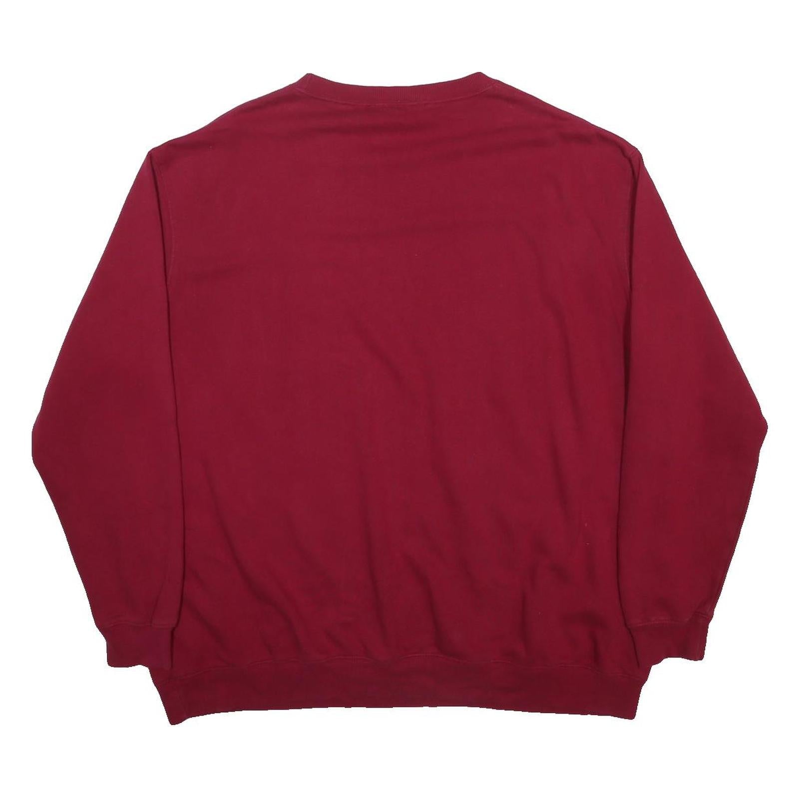 COTTON TRADERS Mens Maroon Sweatshirt Crew Neck 4XL Cotton Blend Pullover