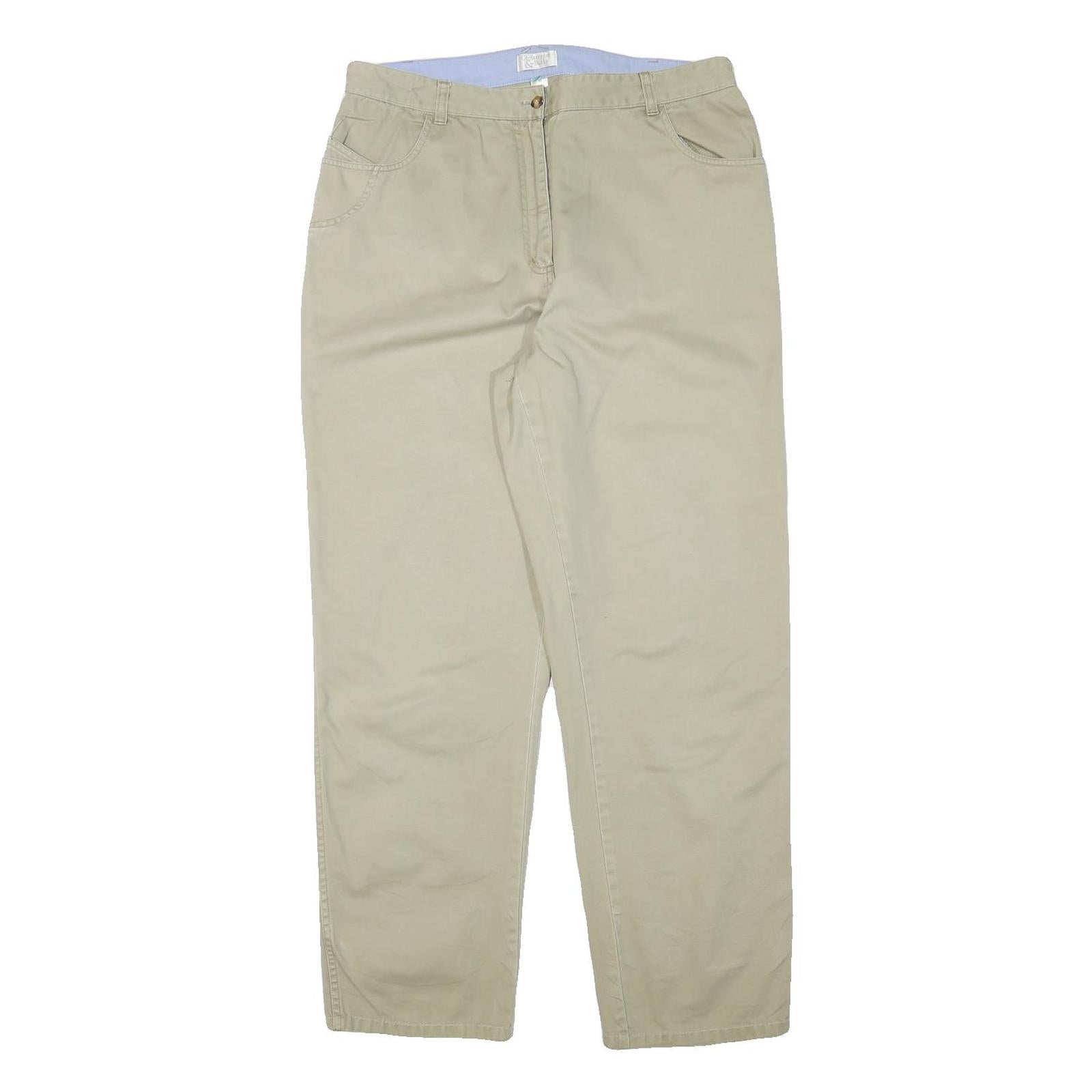 CHRISTOPHER AND BANK Womens Cotton Blend Beige Relaxed Straight Trousers W31 L29